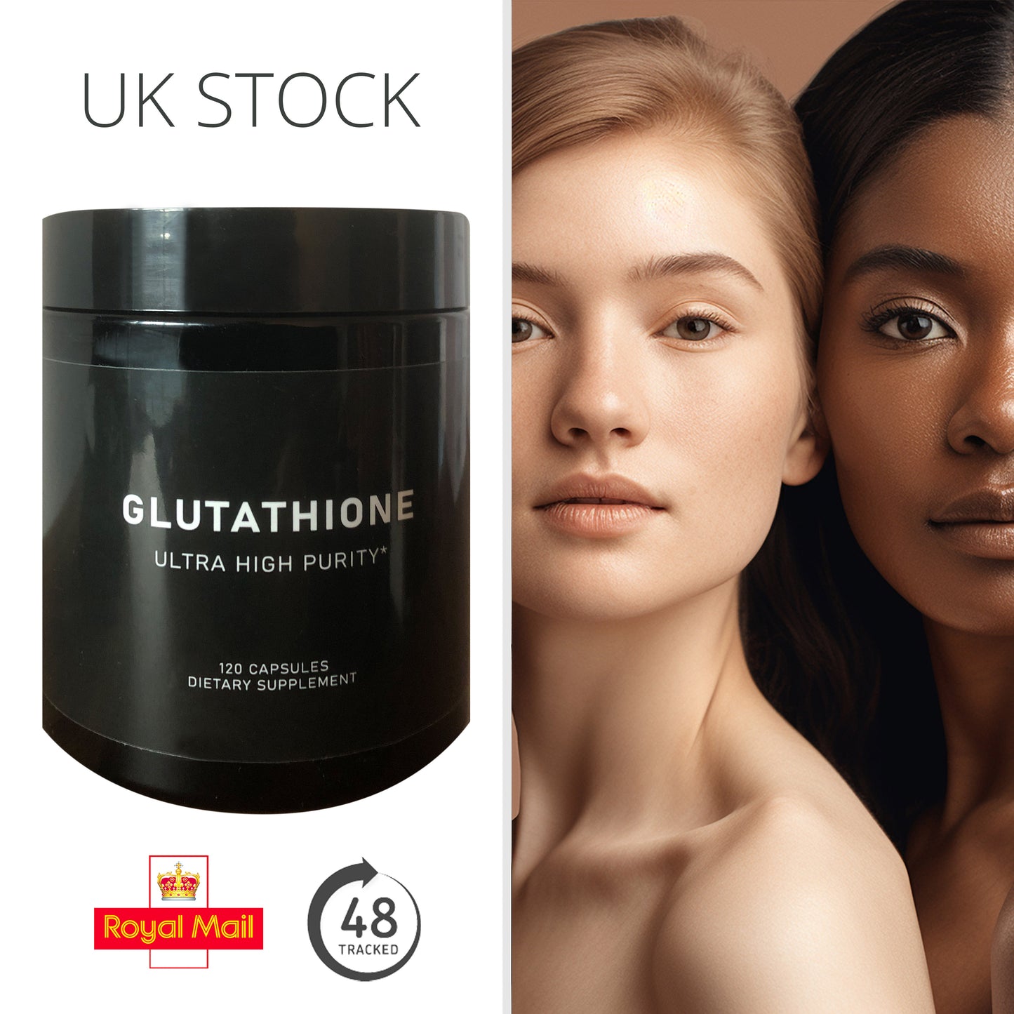 Glutathione Collagen Skin Whitening 120 x 500mg capsules UK Stock - Naturhealth UK #
