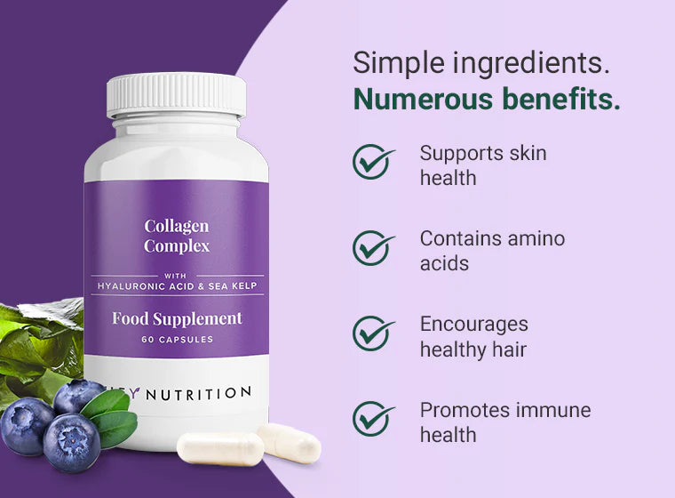 HEY NUTRITION COLLAGEN COMPLEX HYALURONIC ACID/SEA KELP - Naturhealth UK #