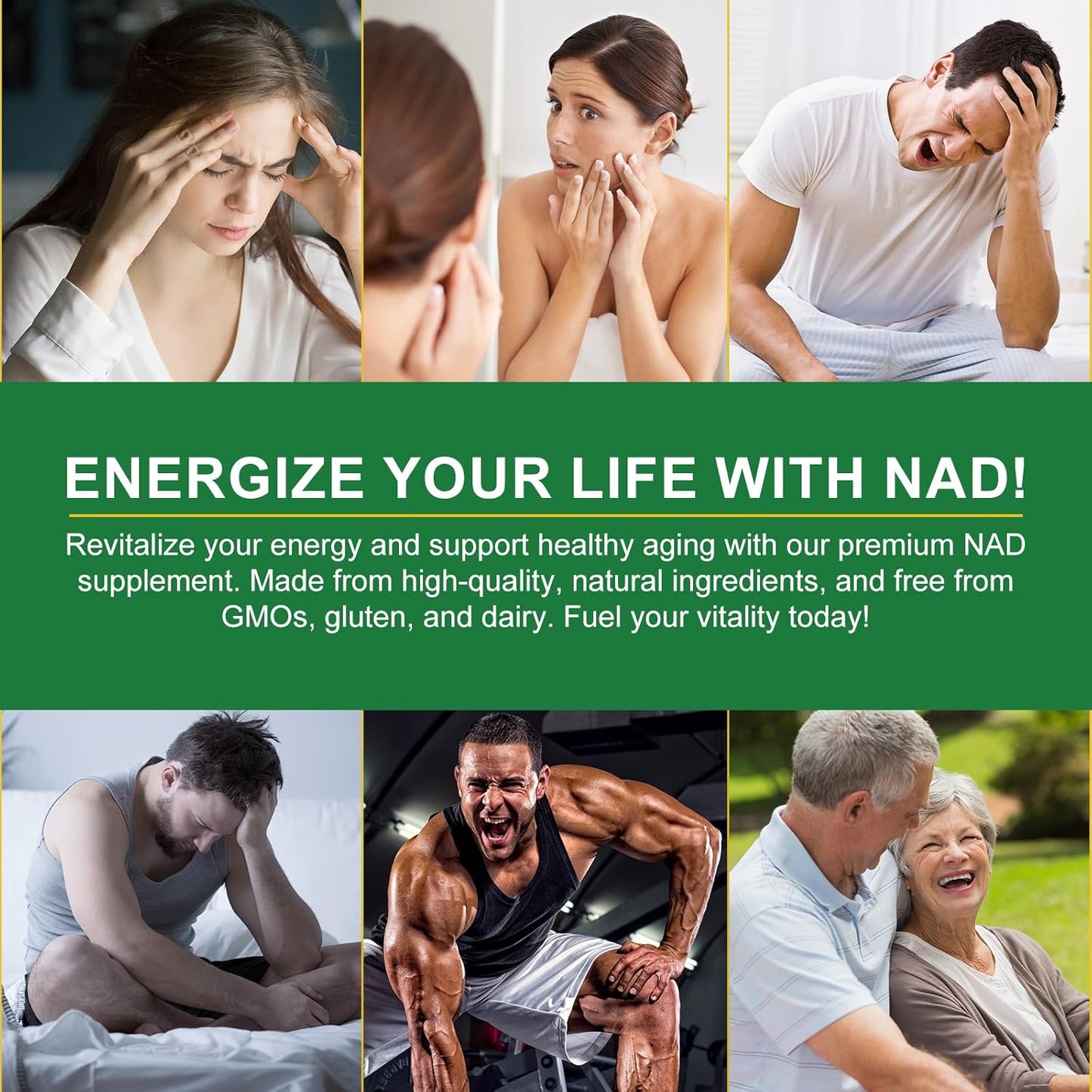 NAD Supplements, 900mg NAD Supplement for Anti Aging and Cell Regeneration, High Absorption Formula, Liposomal Nicotinamide Riboside, Support Cellular, Immune & Energy Support - Naturhealth UK #