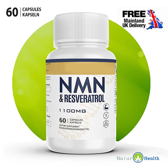 NMN & Resveratrol 60 Capsules Heart & Anti-aging Antioxidant Supplement UK STOCK