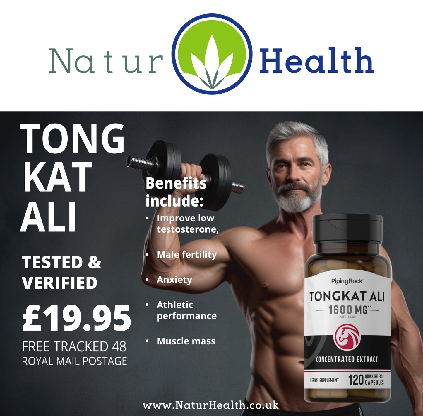 Tongkat Ali 1600 mg Long-jack Eurycoma longifolia UK seller - Naturhealth UK #