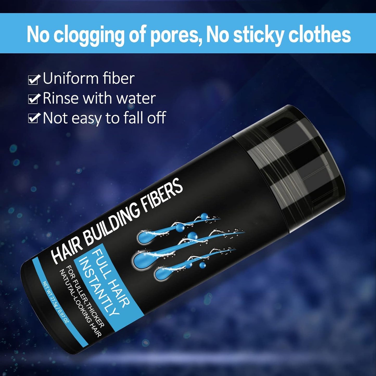 Hair Fibres Dark Brown, Hair Fibers For Men Professional Quality Fibre Hair Powder Spray Hair Building Fibers Hair Loss Concealer for Men and Women for Bald Spots & Thinning Hair (Dark Brown)