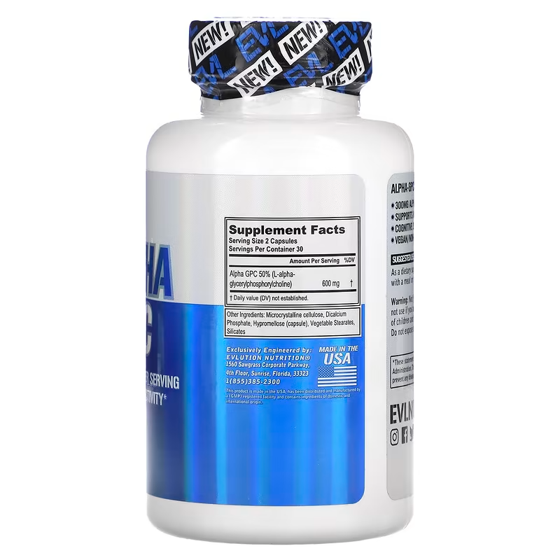 Alpha (GPC) Booster - UK STOCK-600mg pro Portion 60 capsules EVLution Nutrition - Naturhealth UK #