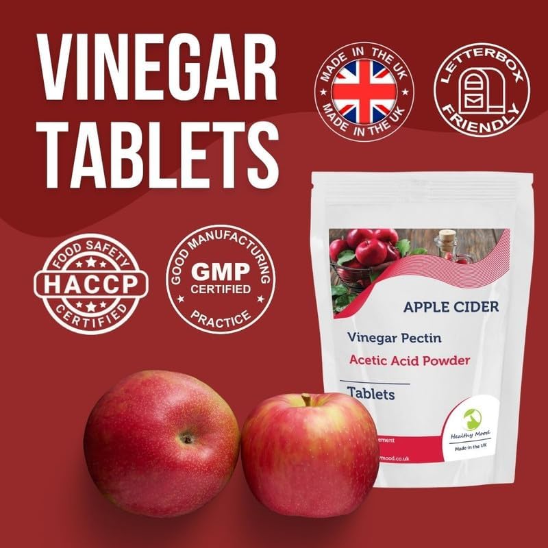 Apple Cider Vinegar Pectin 500mg Health Food Supplement Vitamins 60 Tablets Pills Nutrition Supplements HEALTHY MOOD - Naturhealth UK #