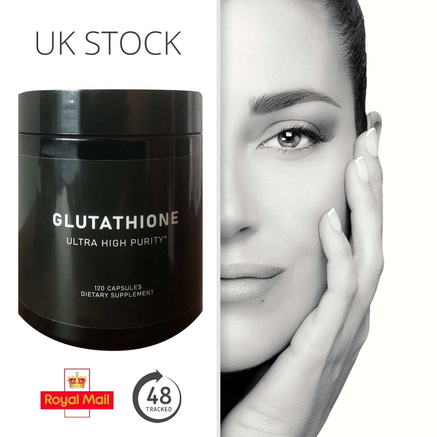 Glutathione Collagen Skin Whitening 120 x 500mg capsules  UK Stock - Naturhealth UK #
