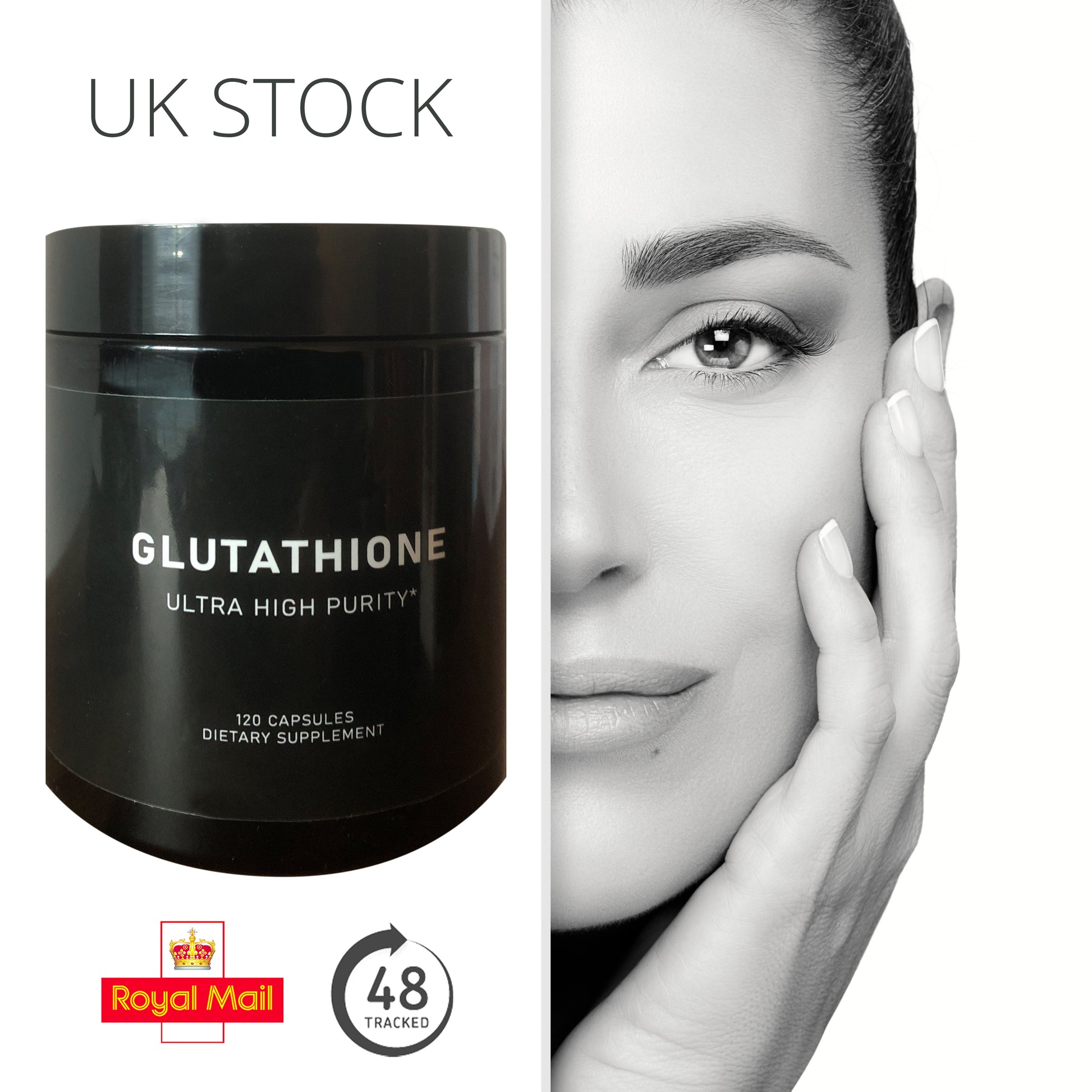 Glutathione Collagen Skin Whitening 120 x 500mg capsules  UK Stock - Naturhealth UK #