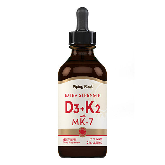 Liquid Vitamin D3 & K-2, 2 fl oz (59 mL) Dropper Bottle - Naturhealth UK #