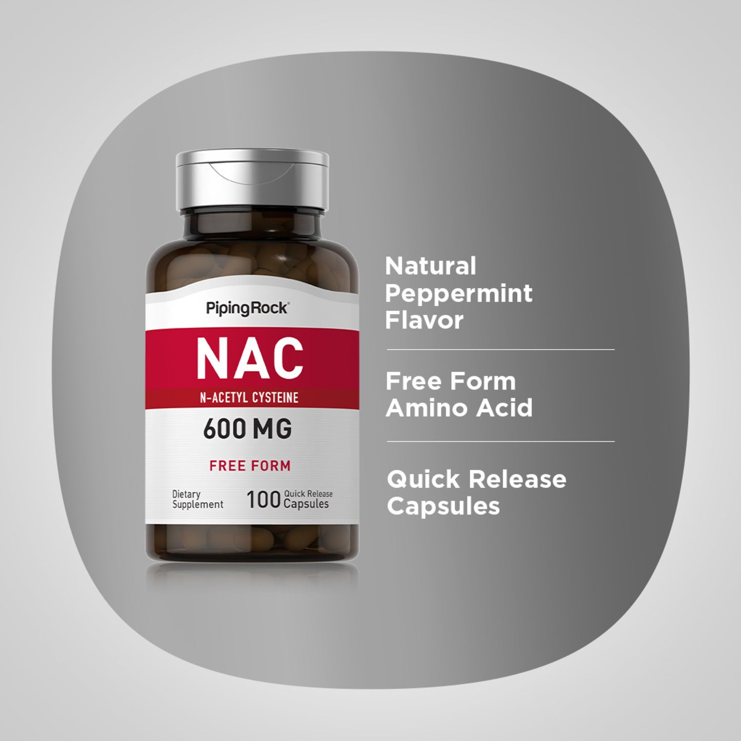 N-Acetyl Cysteine (NAC), 600 mg, 100 Quick Release Capsules