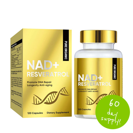 NAD+ Resveratrol Boosting Supplement, Actual NAD+ Efficient for Support Energy Metabolism & Repair, Vitality & Healt, Aging Defense - 120 Count