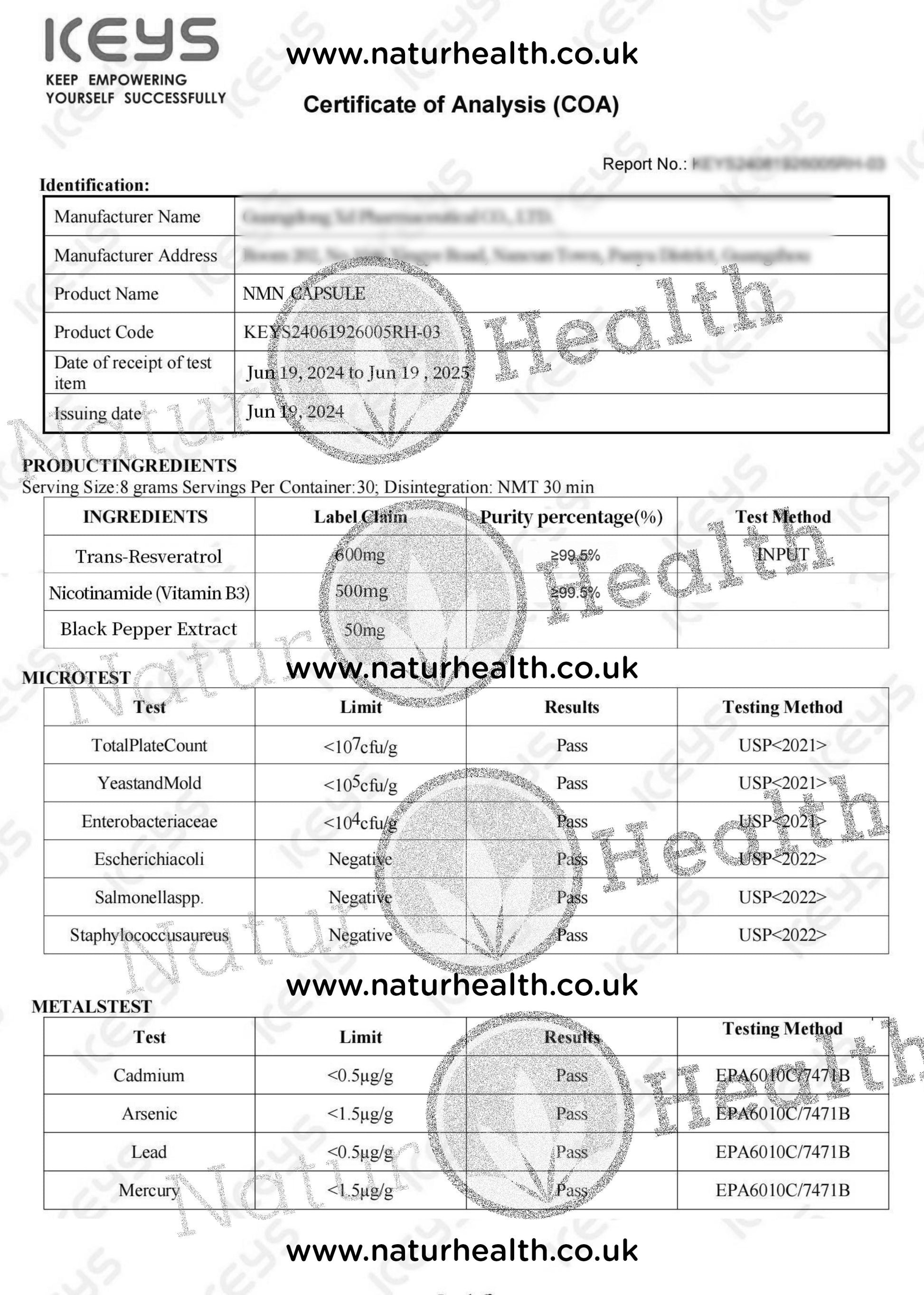 NMN & Resveratrol 60 Capsules Heart & Anti-aging Antioxidant Supplement UK STOCK - Naturhealth UK #