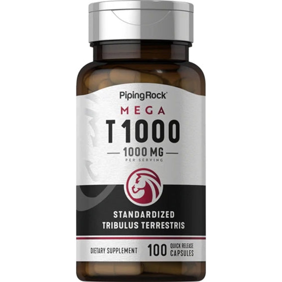 Tribulus Mega, 1000 mg (per serving), 100 Quick Release Capsules - Naturhealth UK #