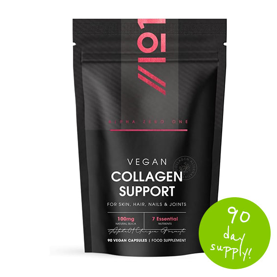Vegan Collagen Supplements for Women & Men - High Strength 90 Capsules (3 Months Supply) Skin, hair - with Biotin, Lysine, Bamboo Silica, Zinc, Vitamin C, E & A